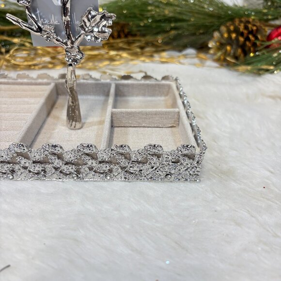 Nicole Miller Silver Metal Jewelry Birds Tree Necklace Ring Holder Stand Gift - Picture 4 of 7